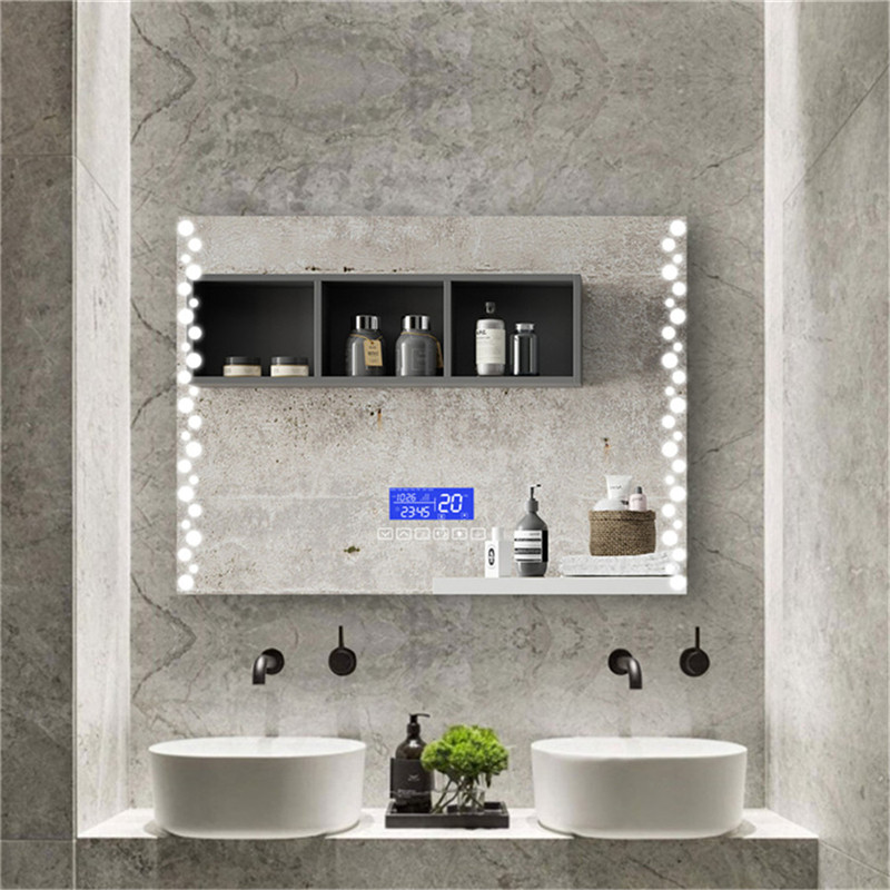 Fogless Touch Sensor Switch Three Color Lights led Backlet Mirror With Bluetooth/Digital Clock/Defogger