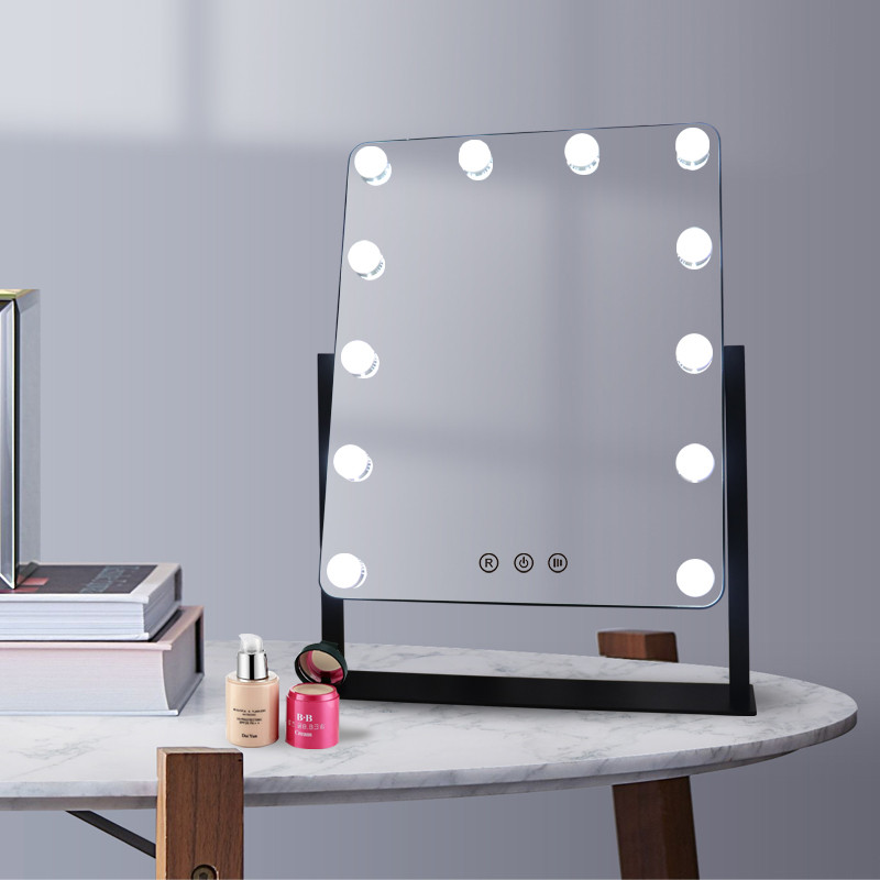 Amazon Best Sale Hollywood Vanity LED Bulb Mirror Desktop Lighted Makijaż Mirror